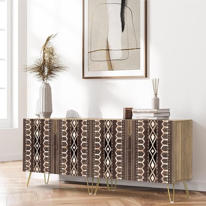 Tan Bohemian Polygon Pattern
