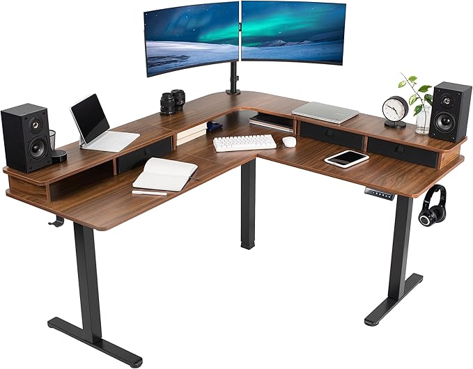 Dark Walnut Top / Black Frame