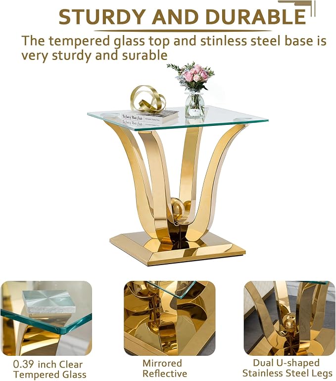Gold End Table