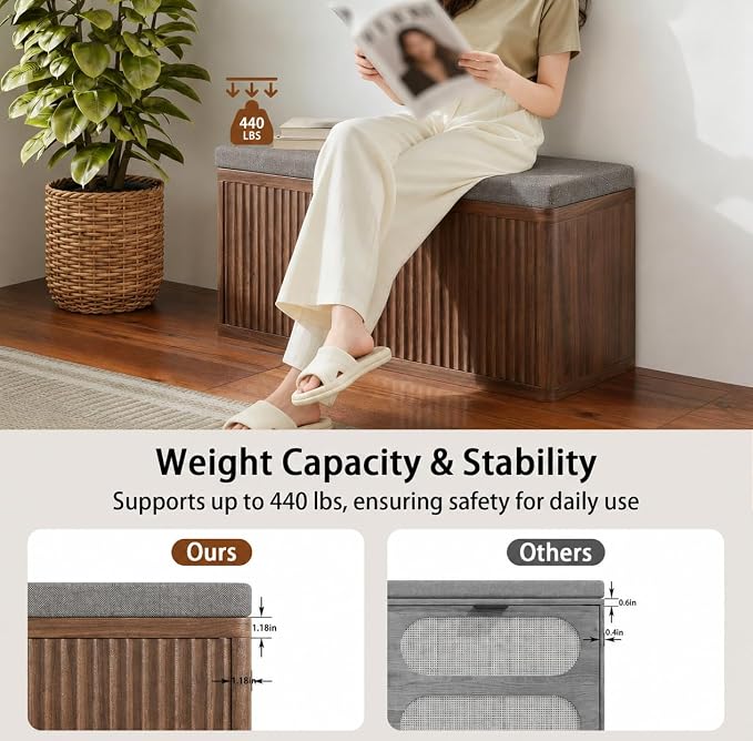 2 Door Shoe Bench-walnut