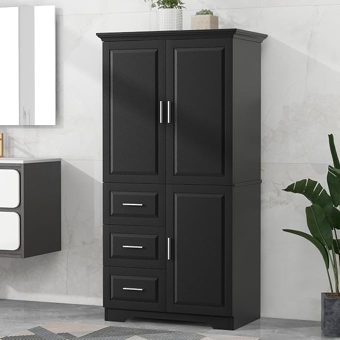 Black,wide Storage Cabinet