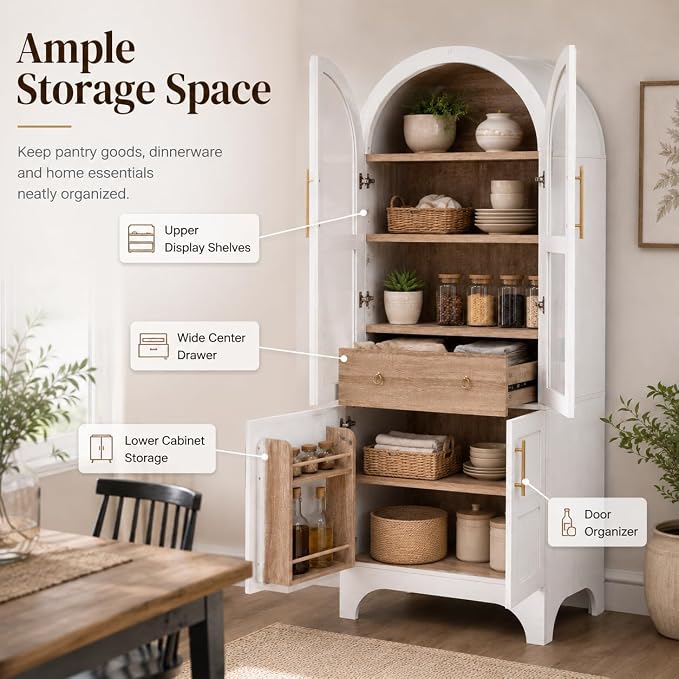 Retro White Arched P Abinet+ Mdf
