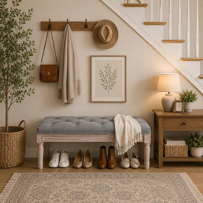C- Entryway Bench; Grey