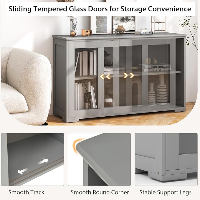 Grey/Glass Sliding Door