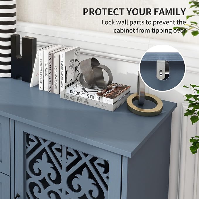 Blue 2 Door 3 Drawer Cabinet