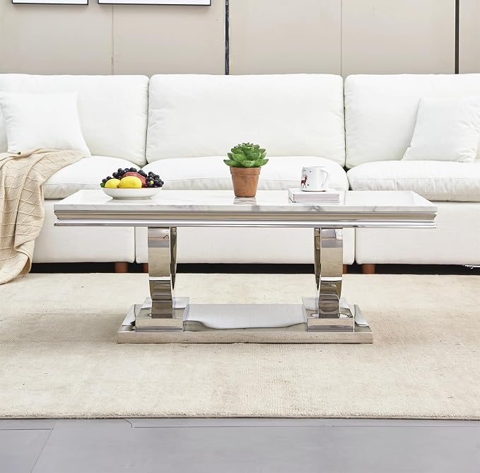 White Silver-coffee Table
