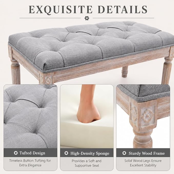 C- Entryway Bench; Grey