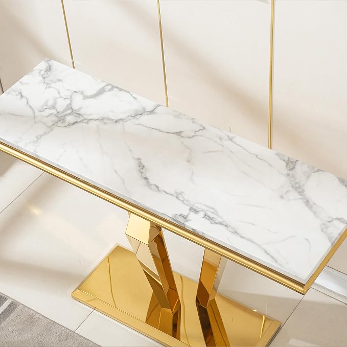 White&gold-console Table