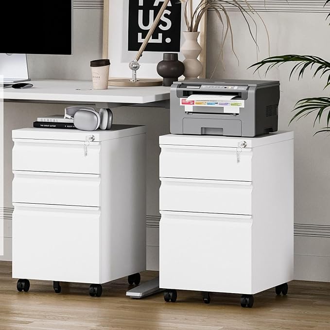 Matte-white 3-drawer Mobile