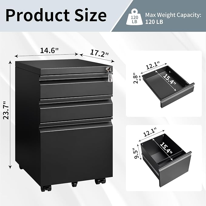 Black 3-drawer
