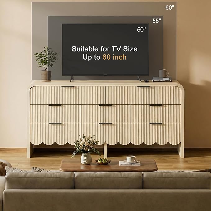 Beige-8 Drawer-dresser