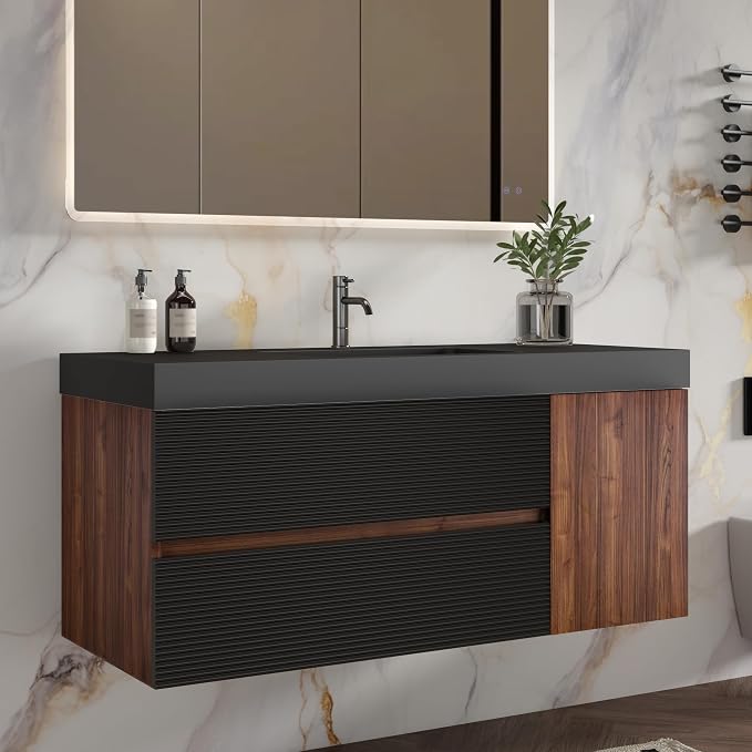 Walnut+black / Black High-rim Sink