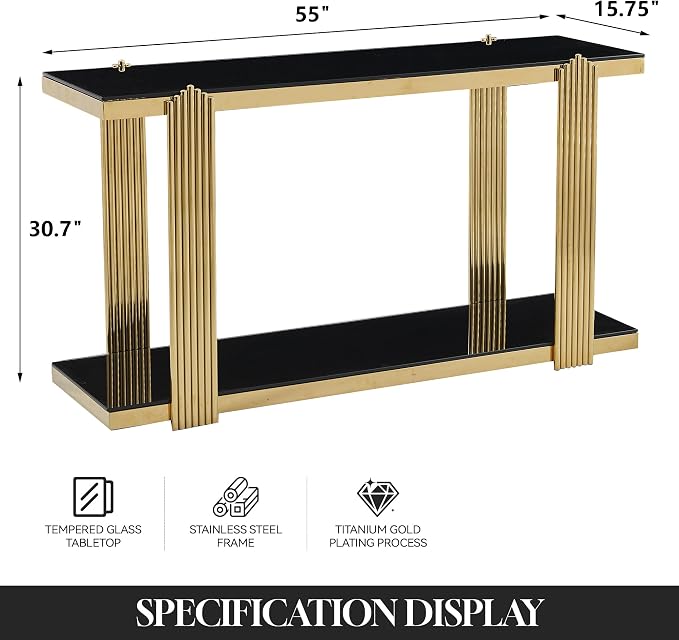Black & Gold Console Table