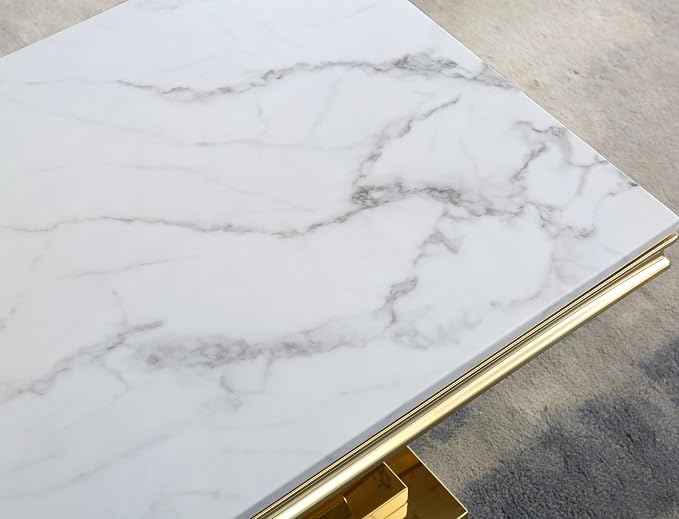 Console Table,white&silver