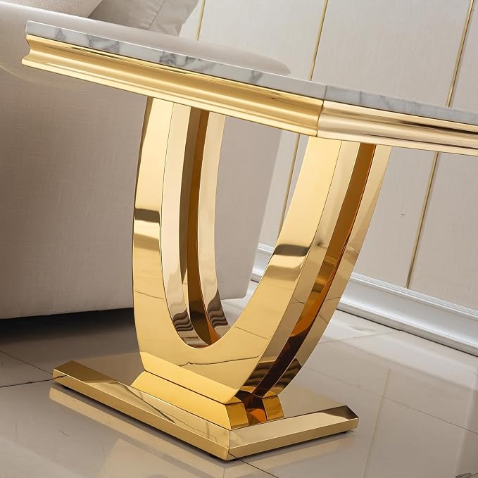 End Table - White Gold Base