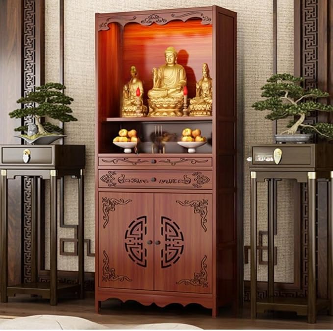 Rosewood Color, Double Drawer With Door