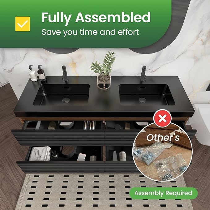 Walnut+black / Black High-rim Sink
