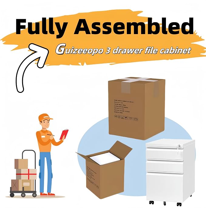 Matte-white 3-drawer Mobile