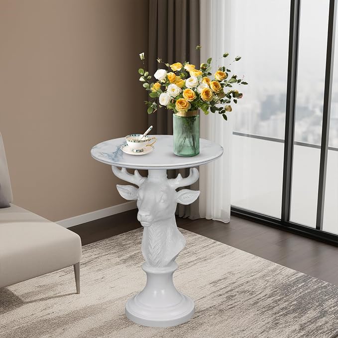 Large White Deer Table