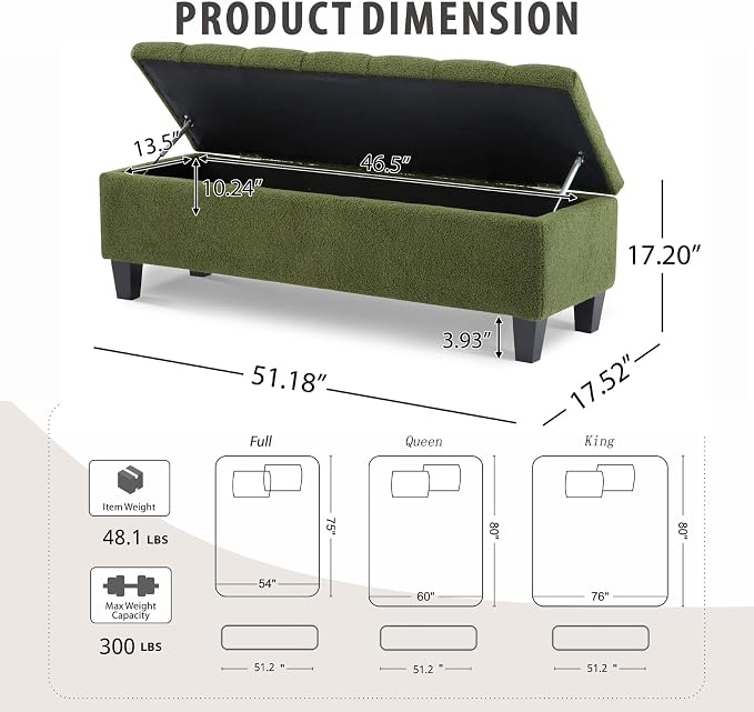 Armless-green 51.2''w