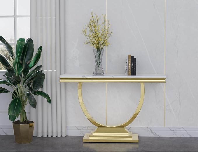 Style1:console Table-white &Gold