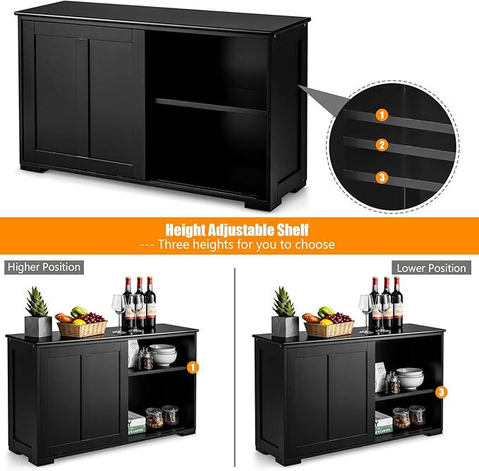 Black/Wooden Sliding Door