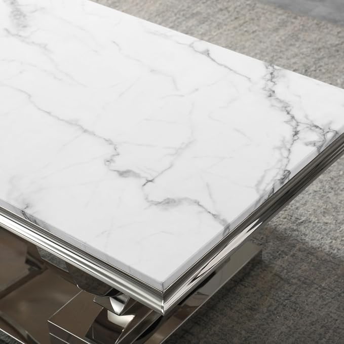 White Silver Coffee Table