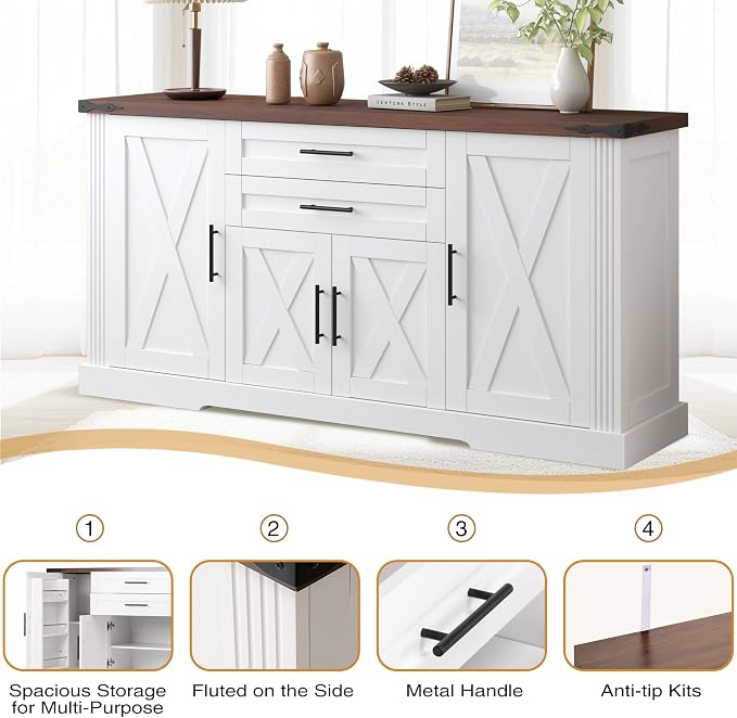 2 Drawers-white