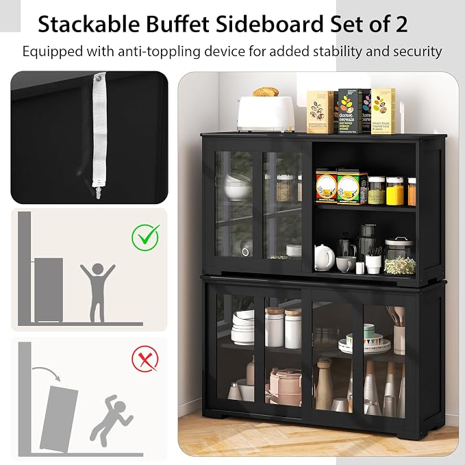Black/Glass Sliding Door