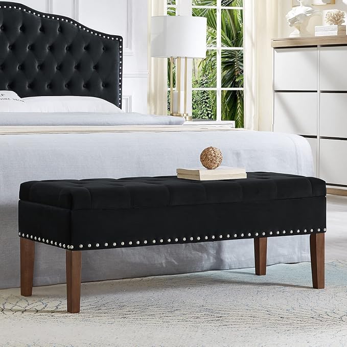 Black Storage Bench