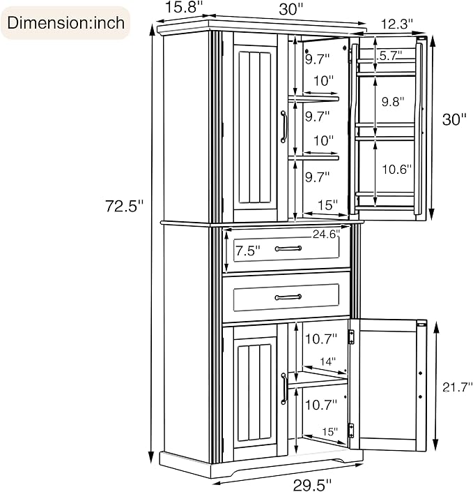 Grey(adjustable Shelf)