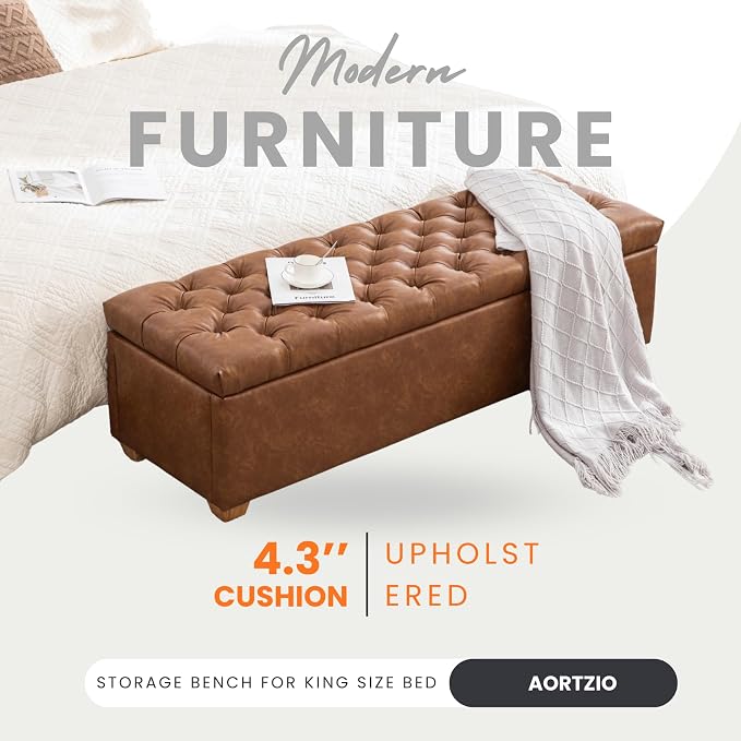 Armless-brown Faux Leather 60.2''w