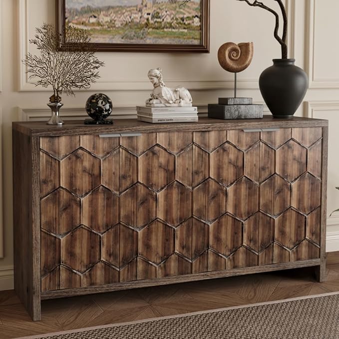 Natural Wood+brown (Hexagonal Pattern)