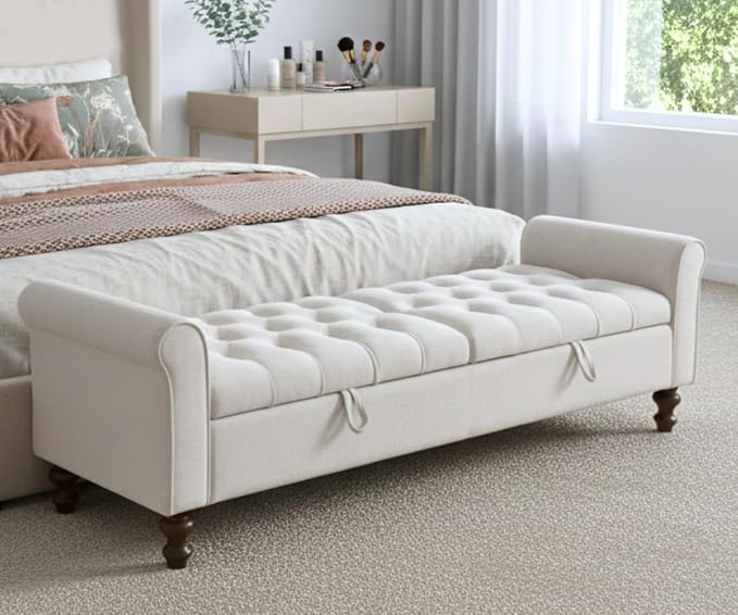 Beige Tufted 65.2''w