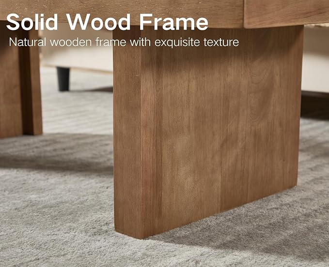 Beige Chenille-natural Wood