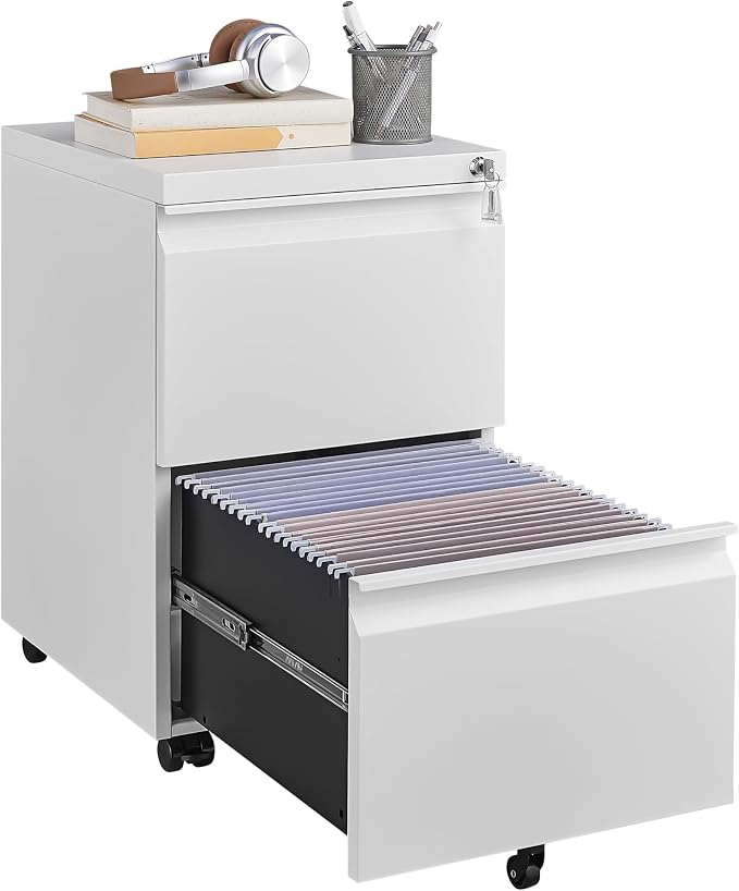 Matte-white 2-drawer Mobile