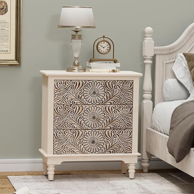 Wood Color-carved-3 Drawers