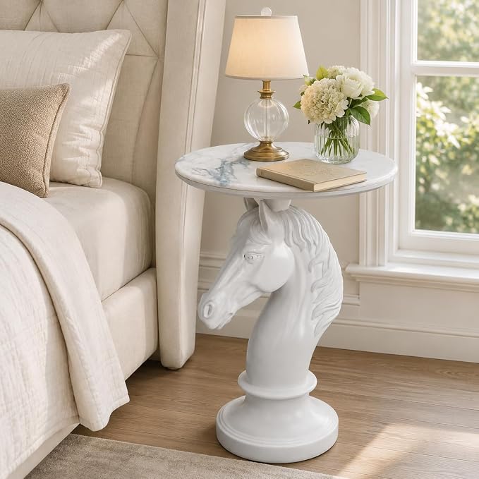 Large White Horse Table