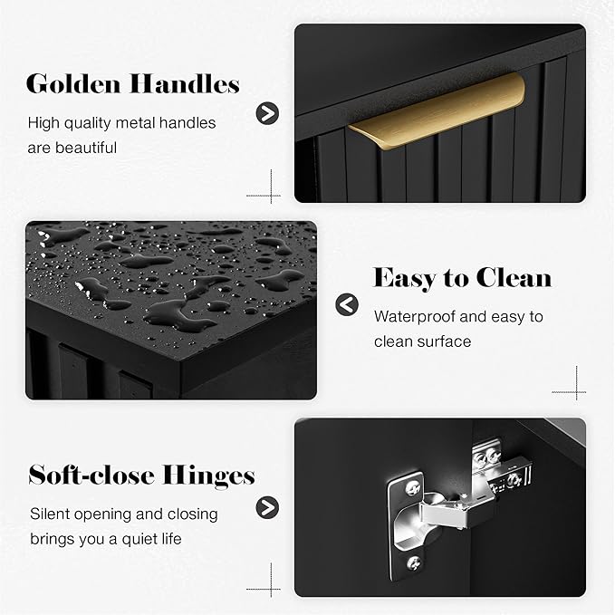 Black丨fluted Panel