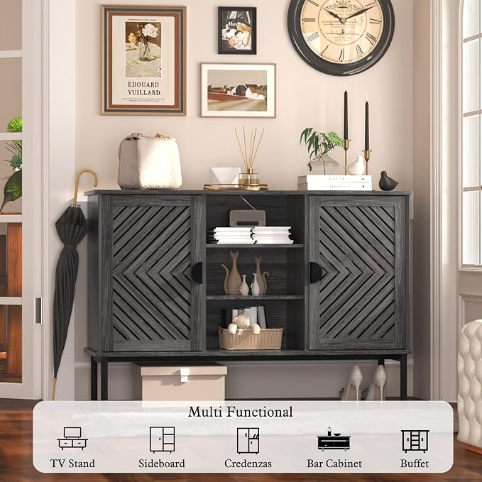 Dark Grey-2 Doors & 3 Shelves