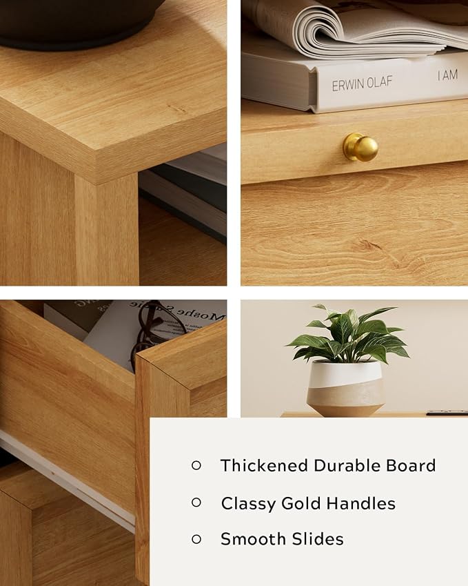 2 Drawers/Natural Oak