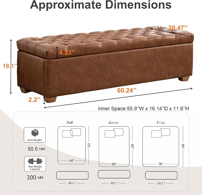 Armless-brown Faux Leather 60.2''w