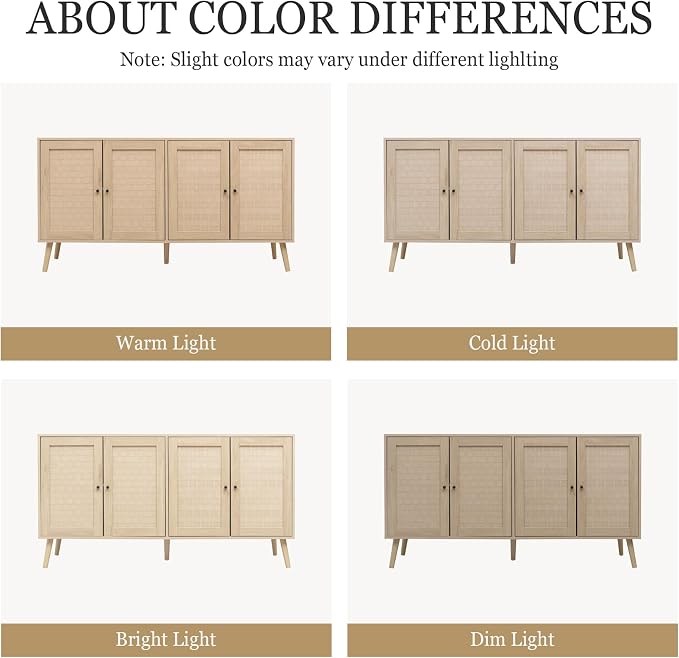 Natural - 4 Door Cabinet