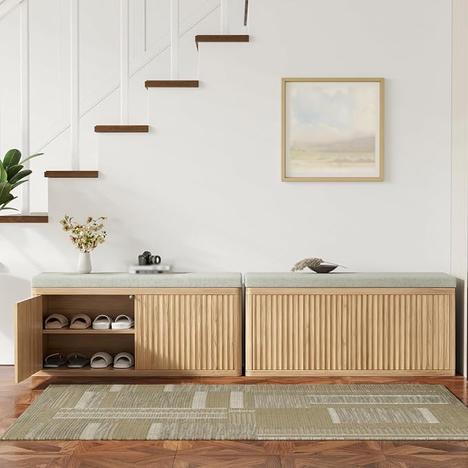 2 Door Shoe Bench-light Oak