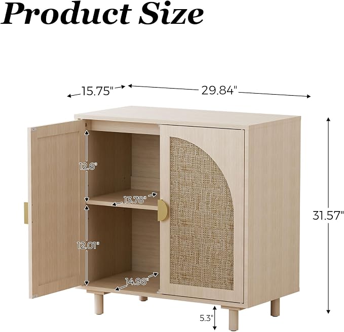 Rattan Doors-beige-2pcs