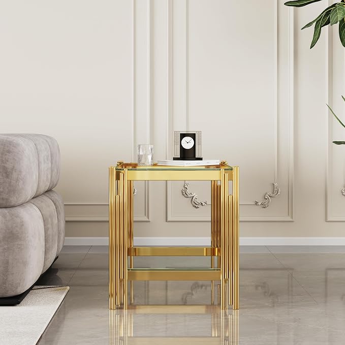 Clear Glass and Gold Frame