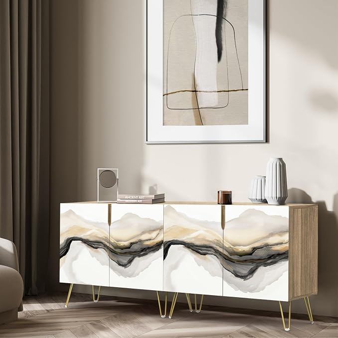 Gold White Geometric