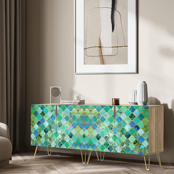 Teal Green Vibrant Tile Patterns