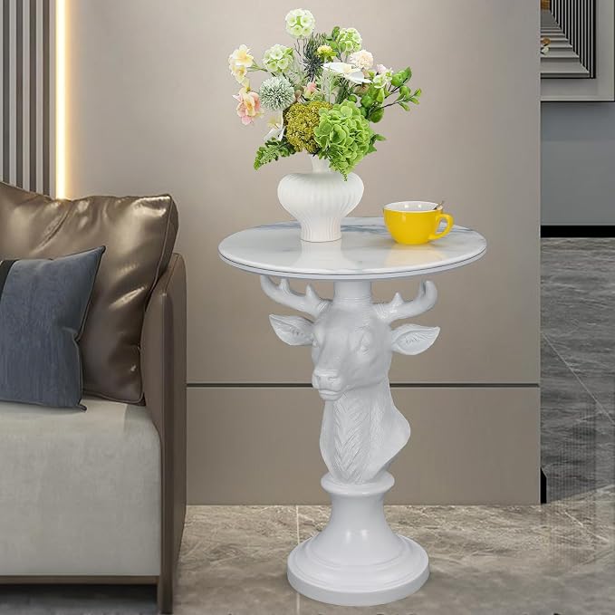 Large White Deer Table