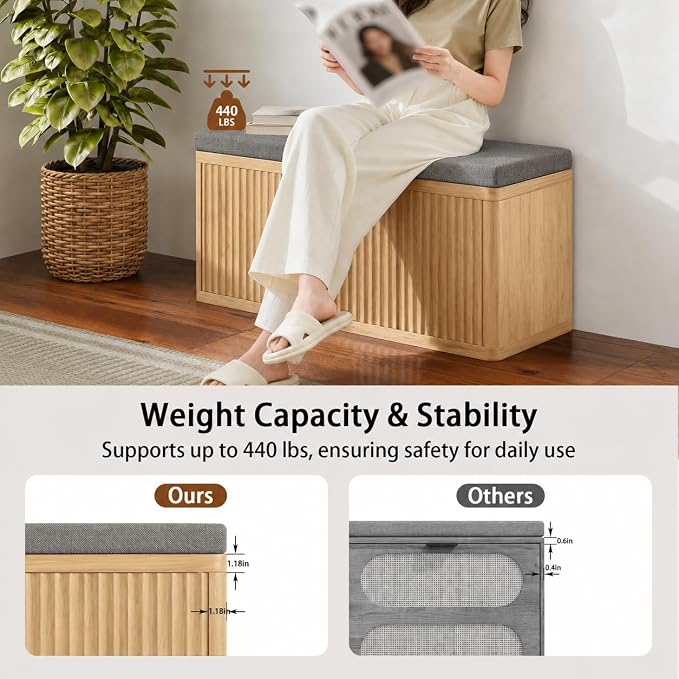 2 Door Oak Sturdy Shoe Bench
